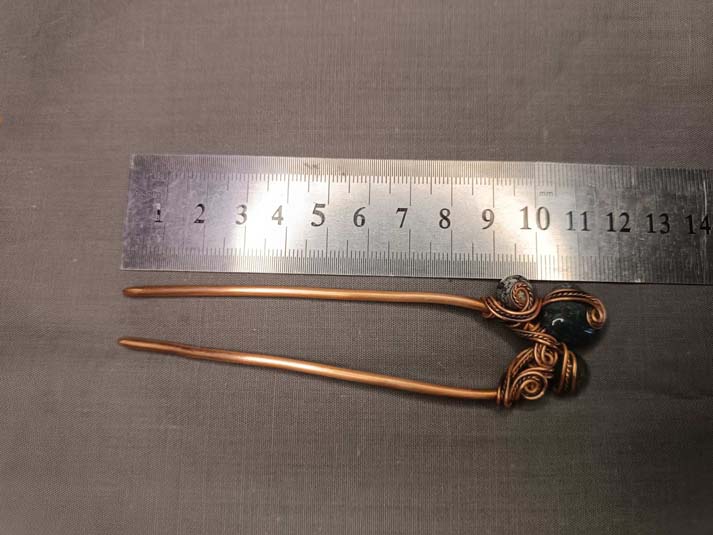 Dupla igla za kosu, Aventurin ukosnica, Zeleni ukras za kosu, ručni rad, unikat - Image 8